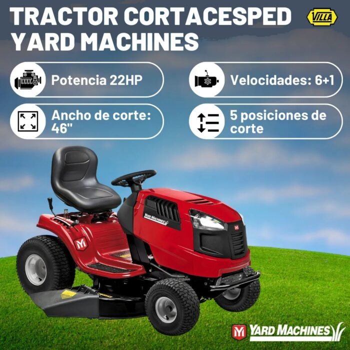 Tractor cortacésped Villa Yard Machines 22 HP 679 cc YM-67946 - Imagen 4